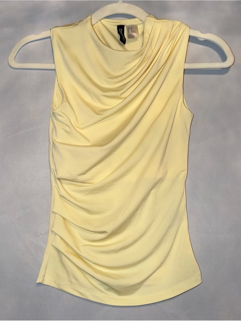 H&M Sleeveless Draped Camisole in Pale Yellow - Picture 1 of 3